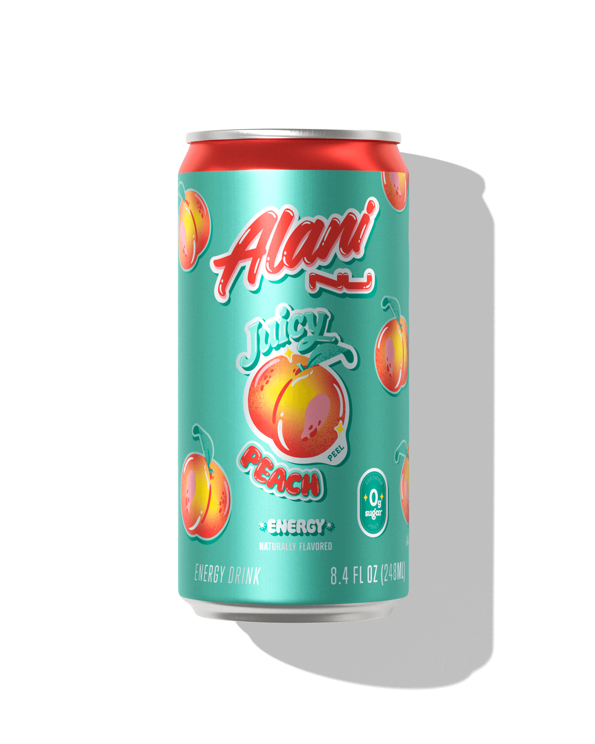 A 8.4 fl oz Mini Energy Drink in Juicy Peach flavor.